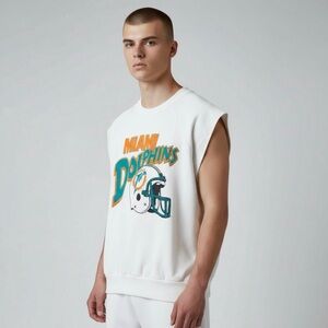 Garan Vintage Miami Dolphins Graphic T-shirt Made In USA 1980's/90's Size M